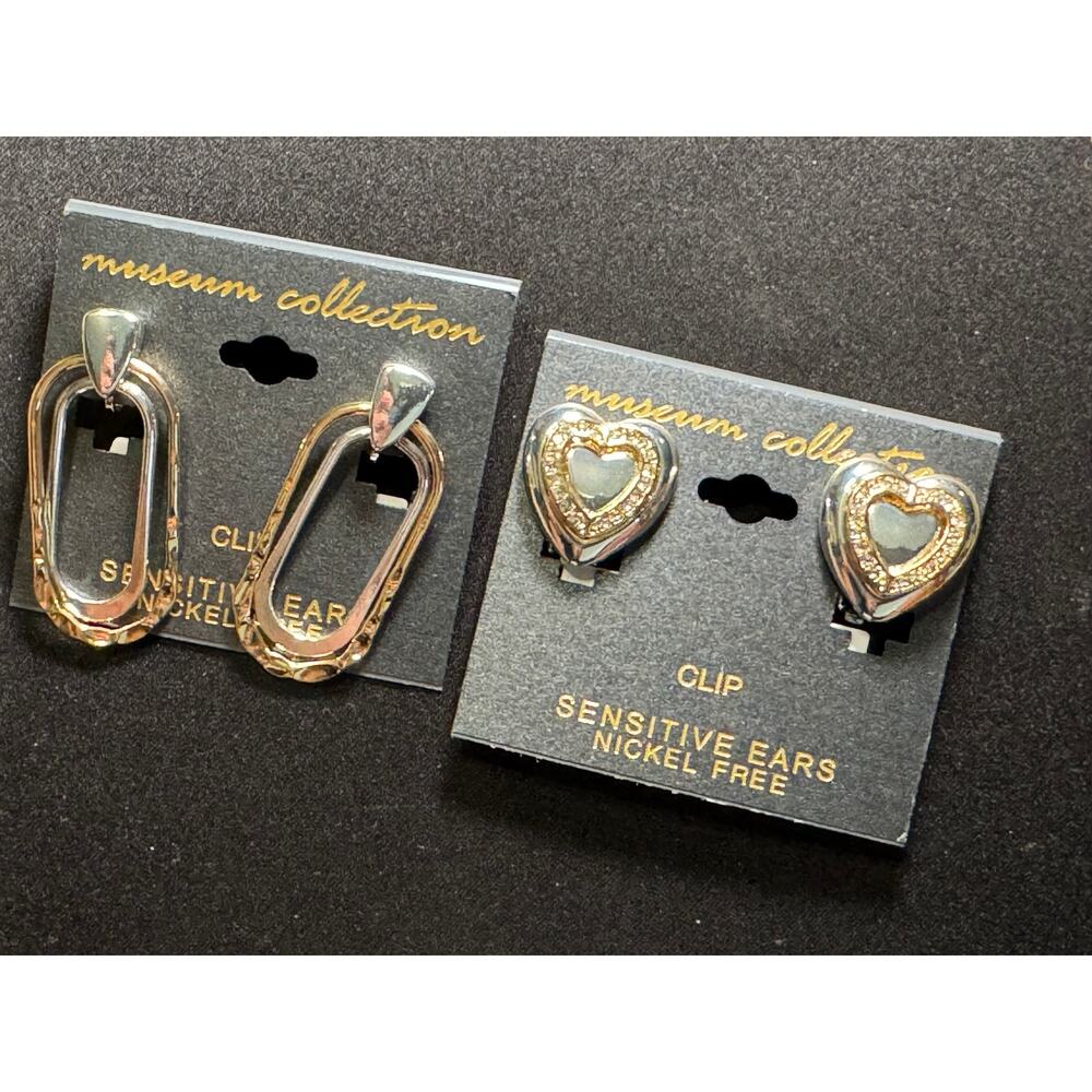 Vintage NOS 2 Pairs Nickel Free Clip On Earrings